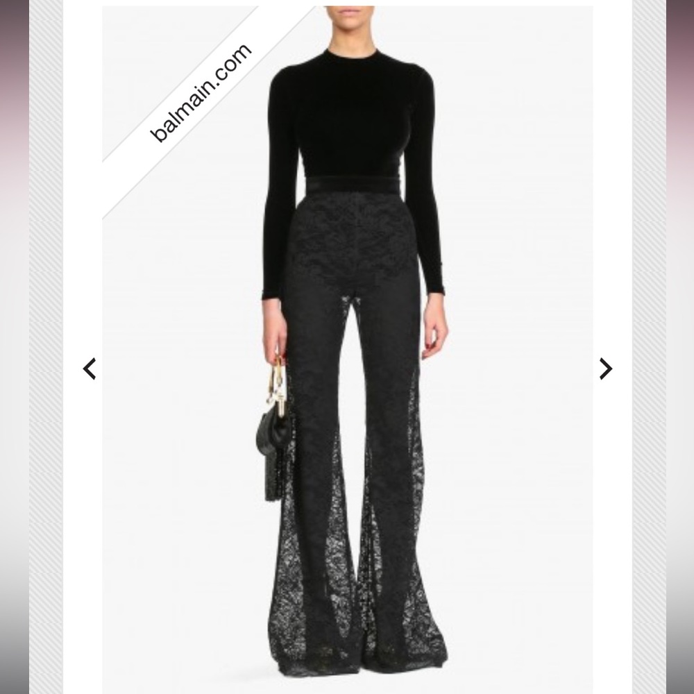 NWT Balmain lace flare pants as worn by emrata sz 38
